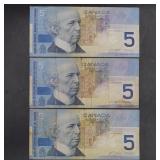 2002 Canada 5 dollar bank notes 2002 Canada 5 dollar bank notes