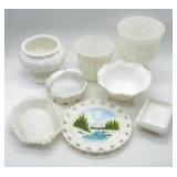 Milk Glass Assortment 8 pieces