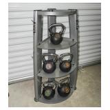 Troy Barbell kettle bell set with stand