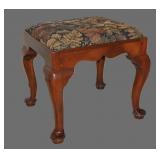 Upholstered mahogany vanity stool
