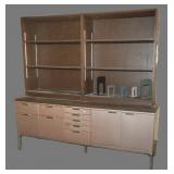 Metal office credenza and shelves