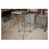 Assorted metal stands and carts