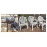 Small smoker with lawn chairs