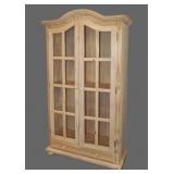 Unfinished pine curio cabinet