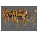 Thomasville oak dining table and chairs