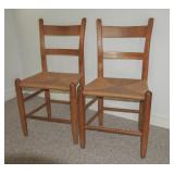 Pair of rush seat chairs