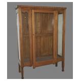 Vintage oak curio cabinet