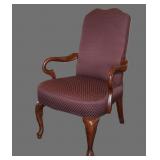 Upholstered gooseneck armchair