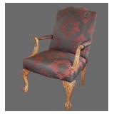 Upholstered Chippendale style armchair