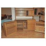 Three piece oak office suite