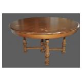 Round oak dining table