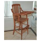 Antique oak high chair