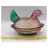 Vintage Hen on the Nest tricolored