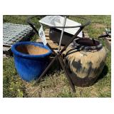 Flower pots and table stand
