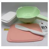 Tupperware Colander, Cutting board & Spreader