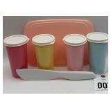 Tupperware- tumbler set, Cutting board & Spreader