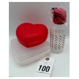 Tupperware Sandwich, Heart and water container