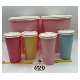 Tupperware Tumblers& New Retro Pink Containers