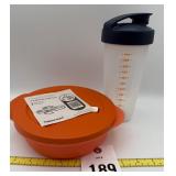 Tupperware CrystalWave dish and Tumbler