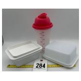 Tupperware Lage Butter Dish & Quick Shake