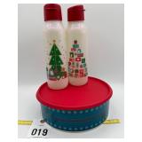 Tupperware Christmas Water Bottles & One Touch