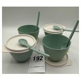 Tupperware REFRIGERATOR BOWLS WITH HANG-ON SPOONS