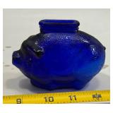 Blue Glass Piggy Bank