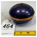 Vintage Cobalt Blue Trinket box round