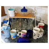 Blue glass Butter & Sugar dish & more