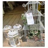 Garden decor, lanterns, birdhouse
