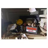Toolbox & saw shelf lot