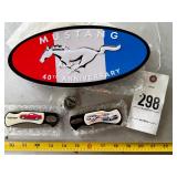 Mustang knife gift set with tin