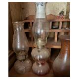 Oil Lamp and wooden vase
