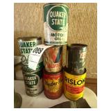 Vintage oil cans