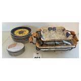 Casserole dishes with stands and cookie cutters