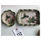 Hummingbird pottery dish by Ellis