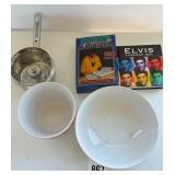 Elvis book and glassware