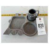 Pewter Train plate with child mug