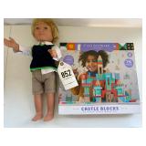 Wooden blocks and doll