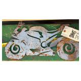 Vintage Cast Iron Motorcycle Wall Art Plaque