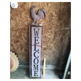 Rooster Welcome Sign (Metal)
