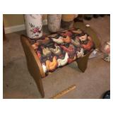 Wood Rooster Stool