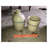 Pottery Crock & Pottery Jug (Sm Chip)
