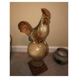 Tall Glazed Rooster  on Ball