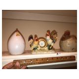 Chicken Clock + 2 Plump Hens