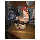 Large Glazed Rooster Cookie Jar