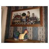 Rooster Picture + Covered Rooster Dish