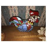 Stained Glass Rooster Lamp