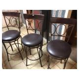 Nice Set of Cherry / Iron Base Bar Stools