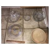 Stone Mixing Bowl ~ Cake Plate & Misc Glass in Cab